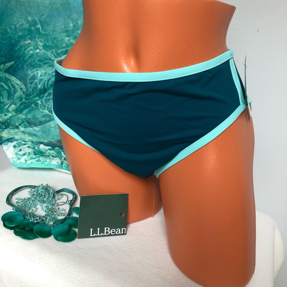NWT LLBean Beach Glass Sporty Swim Brief Bottom Size 18 - Picture 2 of 10